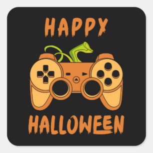 Halloween Gamer, glückliches Halloween Gaming Quadratischer Aufkleber