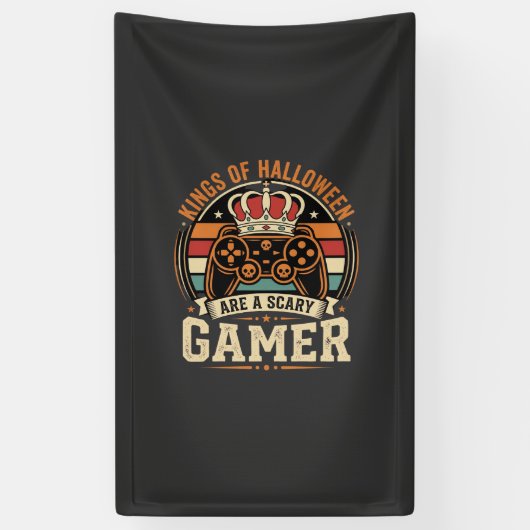 Halloween Gamer King Retro-Controller-Design Banner (Vertikal)