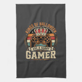 Halloween Gamer King Retro-Controller-Design Geschirrtuch (Vertikal)