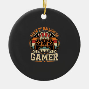 Halloween Gamer King Retro-Controller-Design Keramik Ornament