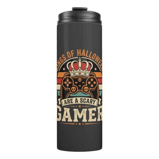 Halloween Gamer King Retro-Controller-Design Thermosbecher (Vorderseite)