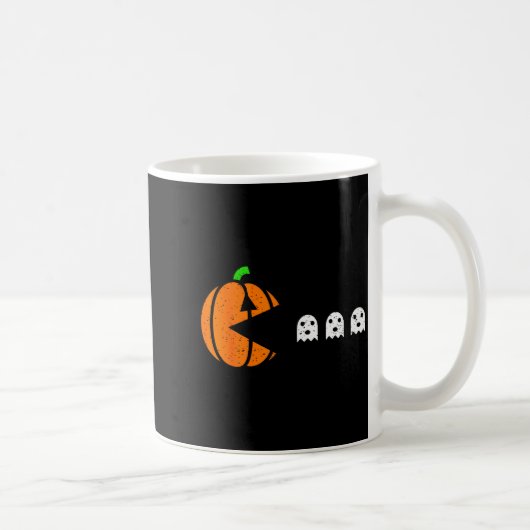 Halloween-Gamer-Kürbis essendes Gespensterkostüm M Kaffeetasse (Rechts)