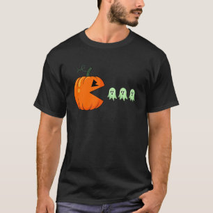 Halloween-Gamer-Kürbis essendes Gespensterkostüm M T-Shirt