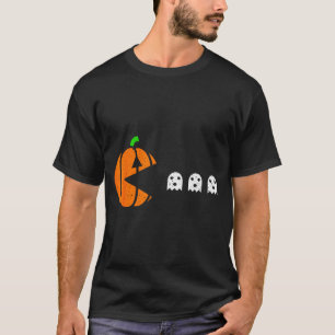 Halloween-Gamer-Kürbis essendes Gespensterkostüm M T-Shirt