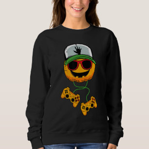 Halloween Gamer Kürbislaterne Gaming Boys Kinder I Sweatshirt