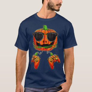 Halloween Gamer Kürbislaterne Pumpkin Video Game T-Shirt