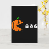 Halloween Gamer Pumpkin Eating Ghost Costume Men B Karte (Gelbe Blume)