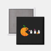 Halloween Gamer Pumpkin Eating Ghost Costume Men B Magnet (Vorderseite/Rückseite)