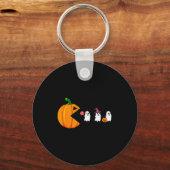 Halloween Gamer Pumpkin Eating Ghost Costume Men B Schlüsselanhänger (Vorderseite)