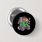 Halloween Gamer Skeleton Zombie Monster Truck Boys Button (Vorne & Hinten)