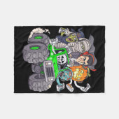 Halloween Gamer Skeleton Zombie Monster Truck Boys Fleecedecke (Vorderseite (Horizontal))