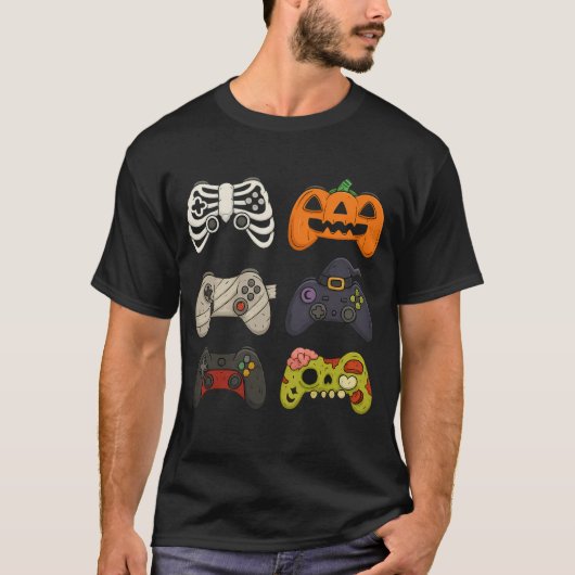 Halloween Gaming Controller Funny Spooky Gamer T-Shirt (Vorderseite)