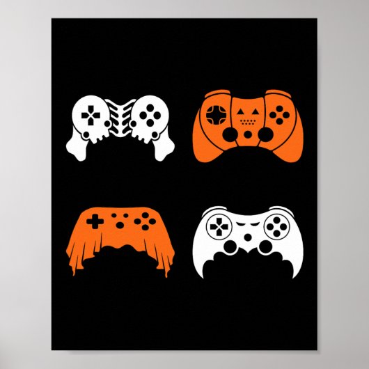 Halloween Gaming Controller Gamer Videospielkontor Poster (Vorne)