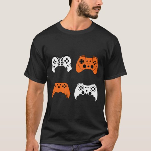 Halloween Gaming Controller Gamer Videospielkontor T-Shirt (Vorderseite)