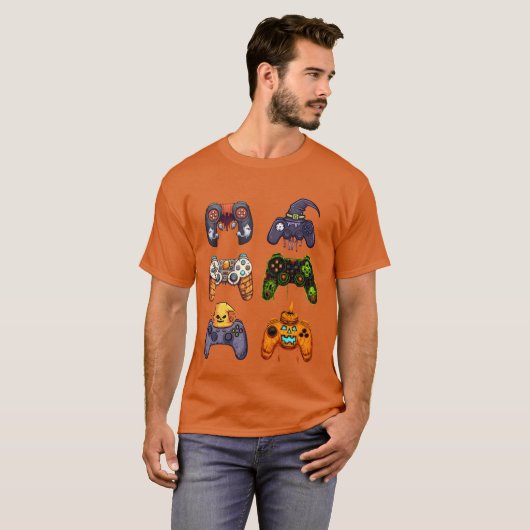 Halloween Gaming-Controller-Junge T-Shirt (Vorne ganz)