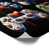 Halloween Gaming Controller Mummy Skeleton Zombie Poster (Ecke)