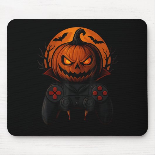 Halloween Gaming Controller Soky Pumpkin Gamer Boy Mousepad (Vorne)