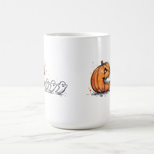 Halloween Gaming Pumpkin & Ghosts Kaffeetasse (Mittel)