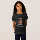Halloween-Gans-Hupf oder Süßigkeiten-Mädchen T-Shirt (Vorne ganz)