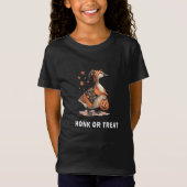 Halloween-Gans-Hupf oder Süßigkeiten-Mädchen T-Shirt (Vorderseite)