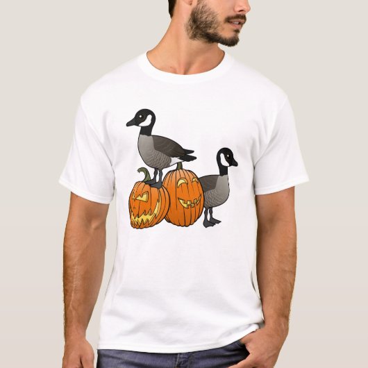 Halloween-Gänse aus Kanada mit Jack-o-Laternen T-Shirt (Vorderseite)