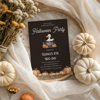 Halloween Gänse Kindergeburtstag Pumpkin Dekoriere Einladung