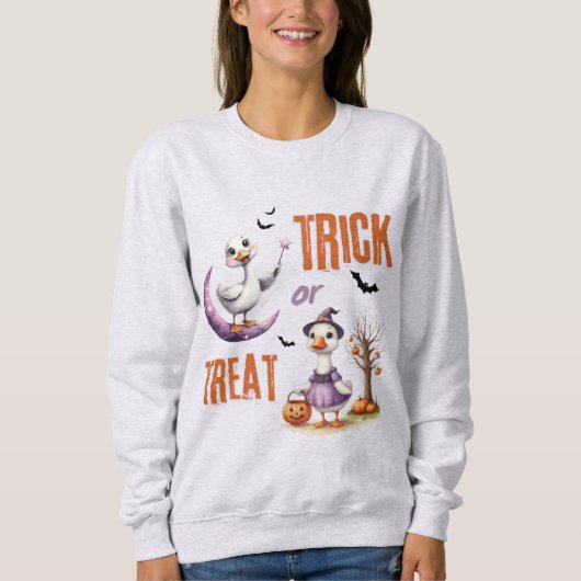 Halloween-Gänse oder Niedliche Tiere behandeln Sweatshirt (Vorderseite)