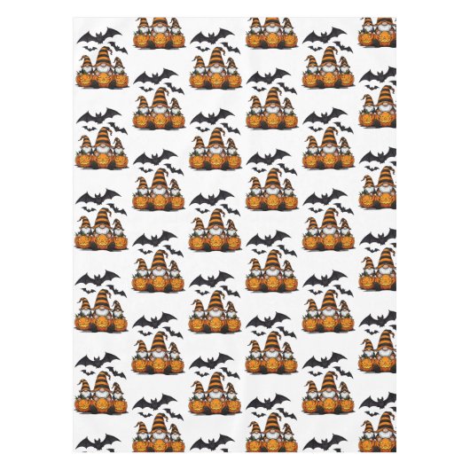 Halloween-Gartenzwerg-Tischdecke Tischdecke (Vorderseite)