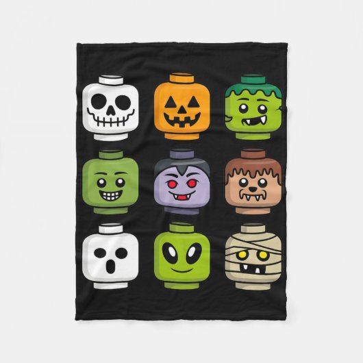 Halloween Gebäude Brick Head Pumpkin Ghost Zombie Fleecedecke (Vorderseite)
