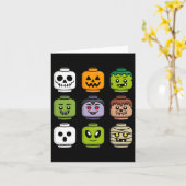 Halloween Gebäude Brick Head Pumpkin Ghost Zombie Karte (Gelbe Blume)