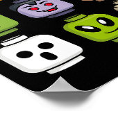 Halloween Gebäude Brick Head Pumpkin Ghost Zombie Poster (Ecke)