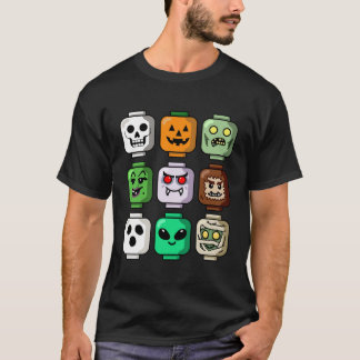 Halloween Gebäude Brick Head Pumpkin Ghost Zombie T-Shirt