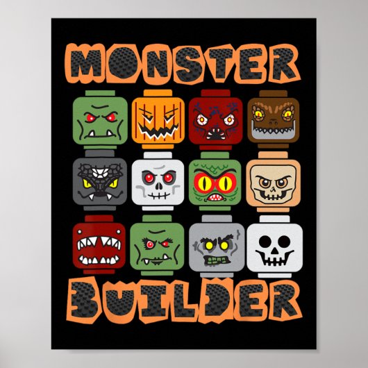 Halloween Gebäude Bricks Monster Builder Brick He Poster (Vorne)