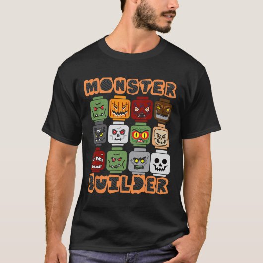 Halloween Gebäude Bricks Monster Builder Brick He T-Shirt (Vorderseite)