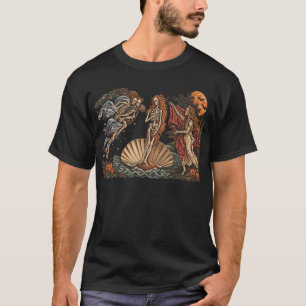Halloween Geburt der Venus Skelett Gothic Art T-Shirt