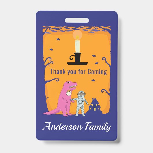 Halloween Geburtstag Danke Ausweis (Vorderseite)