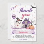 Halloween Geburtstag Danke Karte (Vorderseite)
