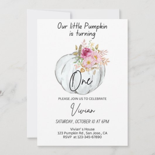 Halloween Geburtstag Einladung Pumpkin Einladung B (Vorderseite)