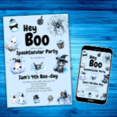 Halloween Geburtstag Einladungs-Boys Hey Boo Spook Einladung