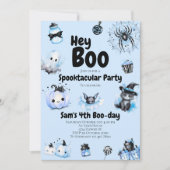Halloween Geburtstag Einladungs-Boys Hey Boo Spook Einladung (Vorderseite)