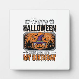 Halloween Geburtstag Hexe Kürbis Vintage-Shirt Des Fotoplatte