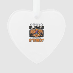 Halloween Geburtstag Hexe Kürbis Vintage-Shirt Des Ornament
