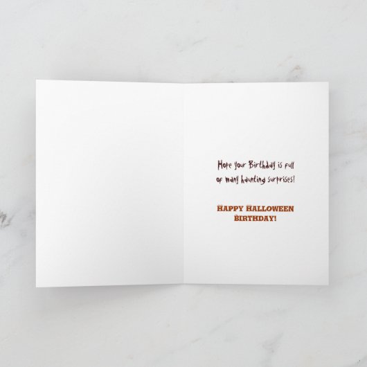 Halloween Geburtstag - Jägerliche Spooky Girls Karte (Innenseite)