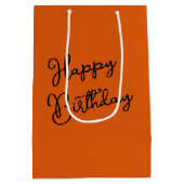 Halloween Geburtstag Kitten On Pumpkin Mittlere Geschenktüte (Rückseite)