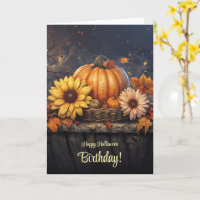 Halloween Geburtstag mit Hübschen Blume Pumpkins