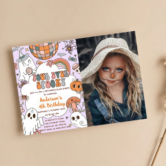 Halloween Geburtstag Niedlich Ghouls 4. Geburtstag Einladung