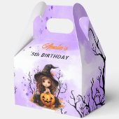 Halloween Geburtstag Niedliche Hexe Großes Gabel Geschenkschachtel (Vorderseite)