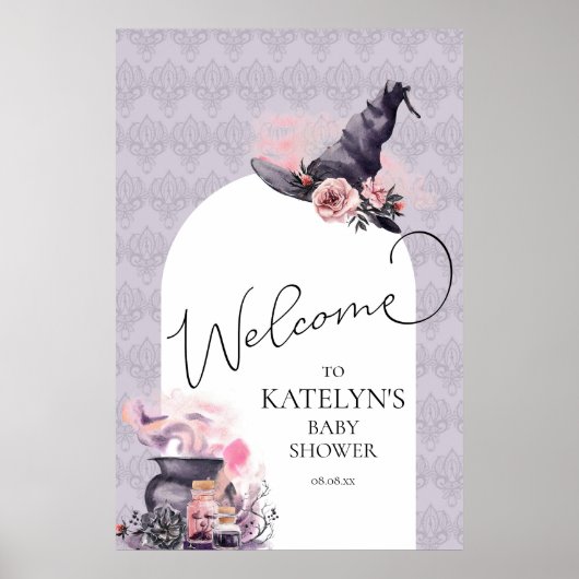 Halloween Geburtstag oder Babydusche Willkommen Poster (Vorne)