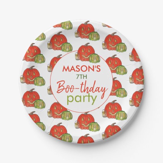Halloween-Geburtstag Pappteller (Vorderseite)