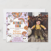 Halloween Geburtstag Spooky One Party Foto Einladung (Vorderseite)